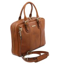 イタリア製マットなベジタブルタンニンレザーのビジネスバッグ MATERA、ナチュラル、詳細1