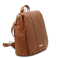 イタリア製防犯リュック&ショルダーバッグ/シボ型押しレザー TL BAG、コニャック、詳細1