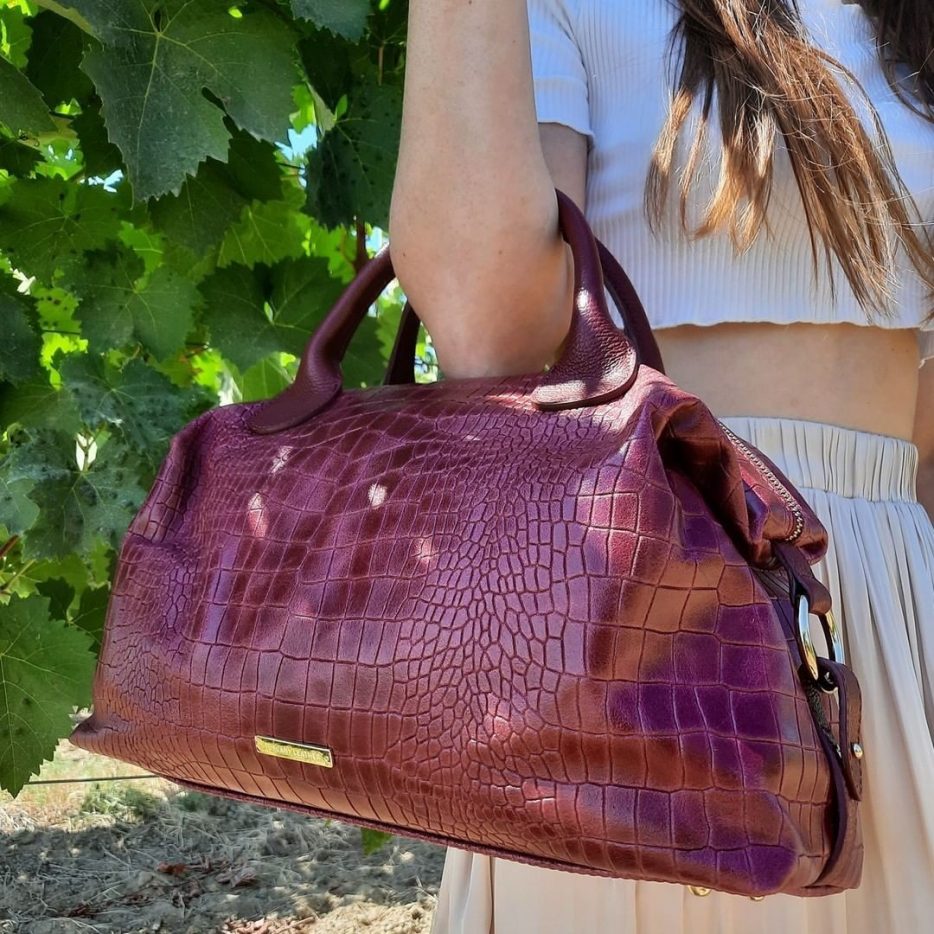 イタリア製クロコ型押しレザー2WAYボストンバッグ TL BAG、使用イメージ