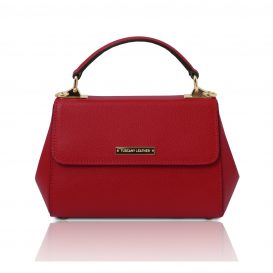 イタリア製パルメラートレザーのゴールドチェーンストラップ付ハンドバッグ TL BAG-Sサイズ、レッド