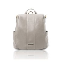 イタリア製防犯リュック&ショルダーバッグ/シボ型押しレザー TL BAG、ライトグレイ