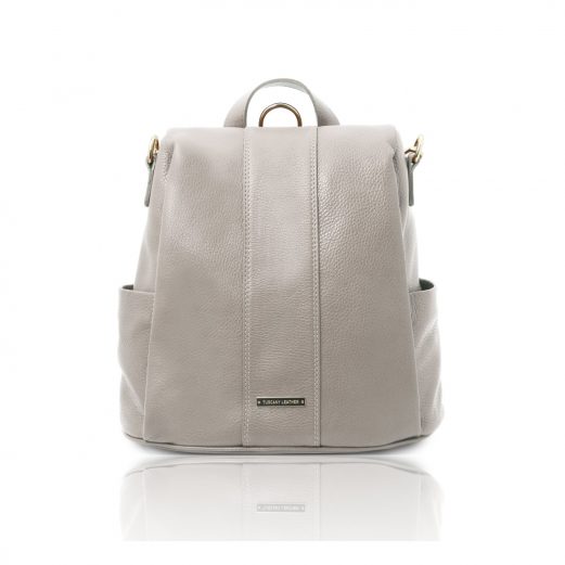 イタリア製防犯リュック&ショルダーバッグ/シボ型押しレザー TL BAG、ライトグレイ