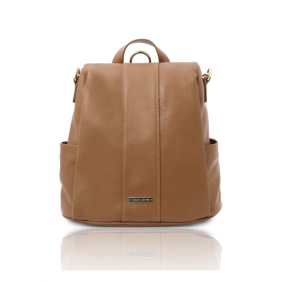 イタリア製防犯リュック&ショルダーバッグ/シボ型押しレザー TL BAG、トープ