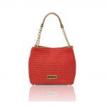2023年4月21日【ストロー風＆シボ型押しレザー2WAY巾着かごバッグ TL BAG:Brandy】ご購入の石川県のお客様より