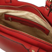 イタリア製サフィアーノレザー2WAYショルダーバッグ TL BAG、ルージュ