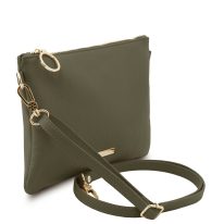 イタリア製シボ型押しレザーの2WAYクラッチ＆サコッシュバッグ TL BAG、フォレストグリーン、詳細1