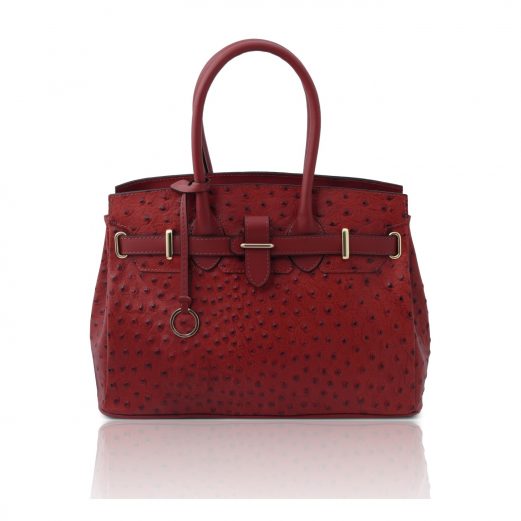 オーストリッチ風レザーの2WAYハンドバッグ TL BAG - AmicaMako 