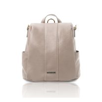 イタリア製防犯リュック&ショルダーバッグ/シボ型押しレザー TL BAG、ライトトープ