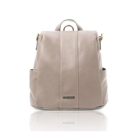 イタリア製防犯リュック&ショルダーバッグ/シボ型押しレザー TL BAG、ライトトープ