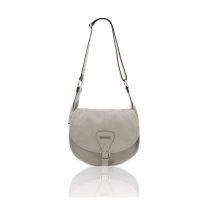 イタリア製シボ型押しレザーのショルダーバッグ TL BAG、ライトグレー