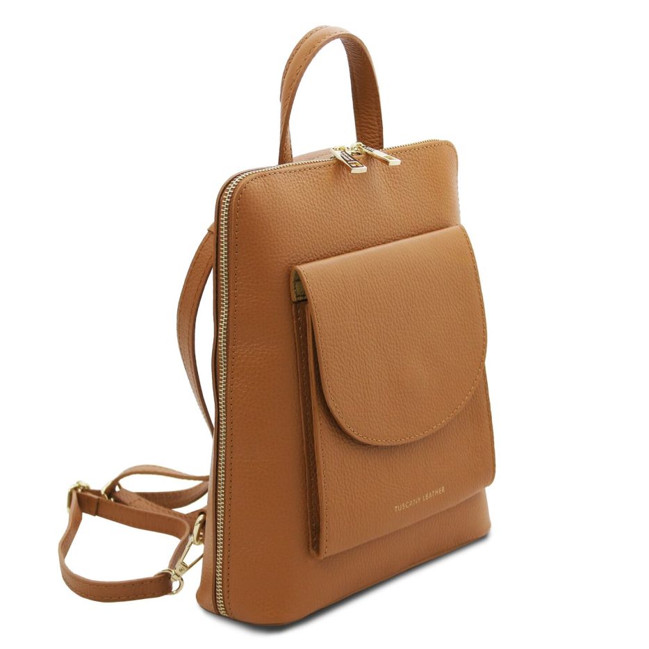 イタリア製シボ型押しレザー2WAYリュック&ショルダーバッグ TL BAG、詳細1