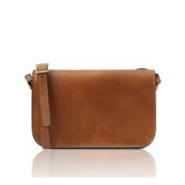 イタリア製ベジタブルタンニンレザーのショルダーバッグ CARMEN、ナチュラル