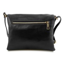 イタリア製ソフトレザーのタッセルつきポシェット TL Young Bag、ブラック、詳細2