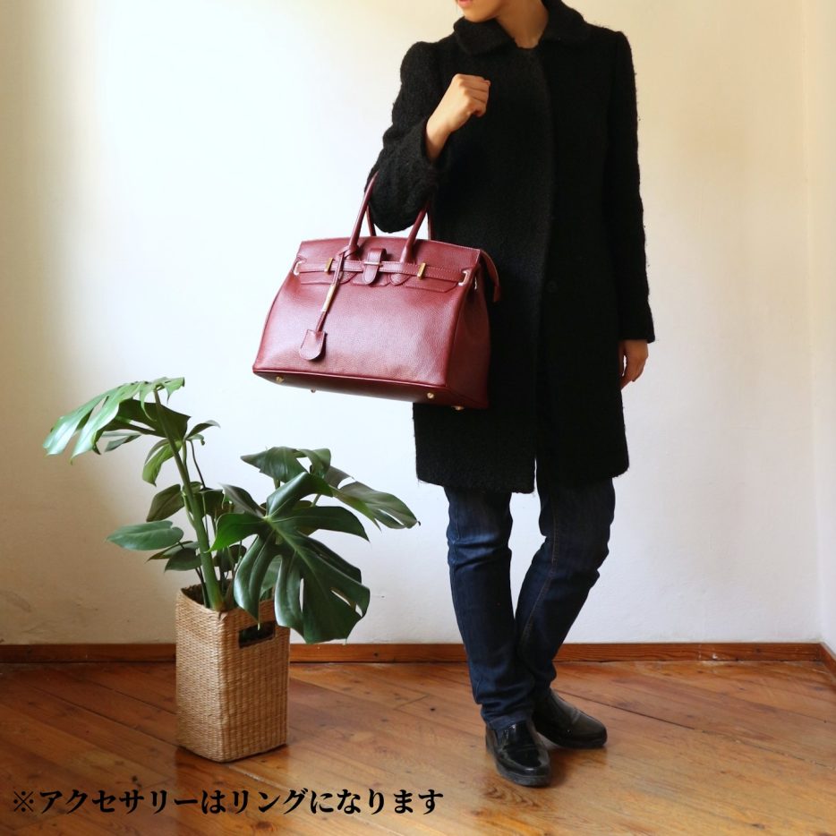 イタリア製シボ型押しレザーのエレガントなハンドバッグTL BAG、イメージ