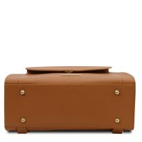 イタリア製シボ型押しレザー2WAYリュック＆ショルダーバッグ TL BAG、コニャック、詳細3