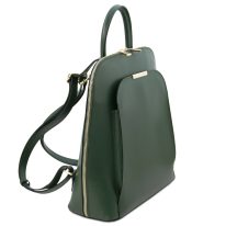 イタリア製サフィアーノレザーのリュック TL BAG、フォレストグリーン、詳細1