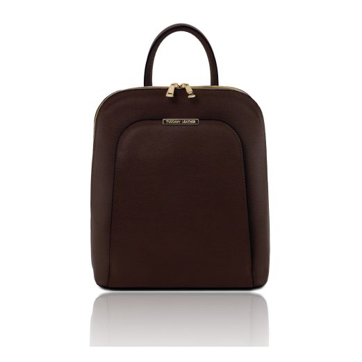 イタリア製サフィアーノレザーのリュック TL BAG、コーヒー