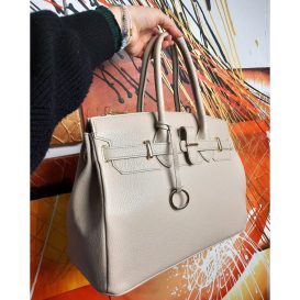 イタリア製シボ型押しレザーのエレガントなハンドバッグTL BAG、イメージ