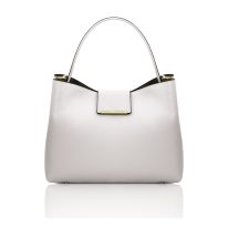 イタリア製シボ型押しレザーの2WAYショルダーバッグ CLIO、ホワイト