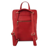 イタリア製シボ型押しレザー2WAYリュック・ショルダーバッグ TL BAG、ルージュ