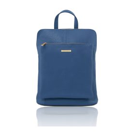 イタリア製シボ型押しレザー2WAYリュック・ショルダーバッグ TL BAG、デニム