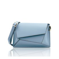 イタリア製スムースレザーショルダーバッグ TL BAG、ライトブルー
