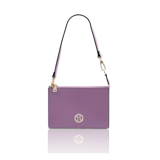 PERLA イタリア製 3WAYレザーミニバッグ、ライラック