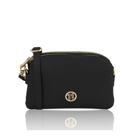 LILY イタリア製 2WAYレザーポシェット、ブラック
