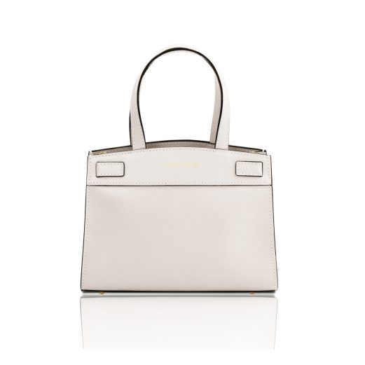 イタリア製サフィアーノレザー2WAYハンドバッグMUSA、ベージュ