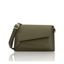 イタリア製スムースレザーショルダーバッグ TL BAG、フォレストグリーン