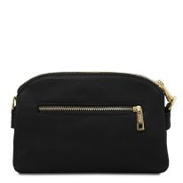LILY イタリア製 2WAYレザーポシェット、ブラック