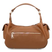 OLIVIA イタリア製レザー2WAYショルダーバッグ、コニャック