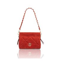 ELOISE イタリア製 3WAYスエードレザーショルダーバッグ、レッド