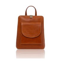 PARISイタリア製フルグレインレザー2WAYリュック＆ショルダーバッグ、ハニー