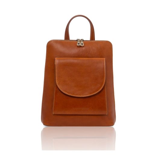 PARISイタリア製フルグレインレザー2WAYリュック＆ショルダーバッグ、ハニー