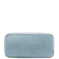 イタリア製イントレチャート編み込み風スウェードの2WAYトートバッグ TL KeyLuck、ライトブルー