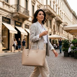 タリア製シボ型押しレザートートバッグTL BAG、使用イメージ タリア製シボ型押しレザートートバッグTL BAG、使用イメージ