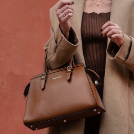 オーストリッチ風レザーの2WAYハンドバッグ TL BAG - AmicaMako