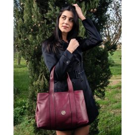 イタリア製CALLIE シボ型押しやわらかいレザーA4入る2WAYトートバッグ、イメージ