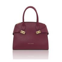 COCCOLA イタリア製レザー2WAYハンドバッグ、ボルドー