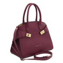 COCCOLA イタリア製レザー2WAYハンドバッグ、ボルドー