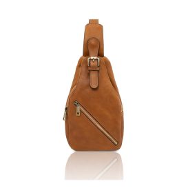 イタリア製ツヤ無しベジタブルタンニンレザーのクロスボディバッグ KEVIN、ナチュラル