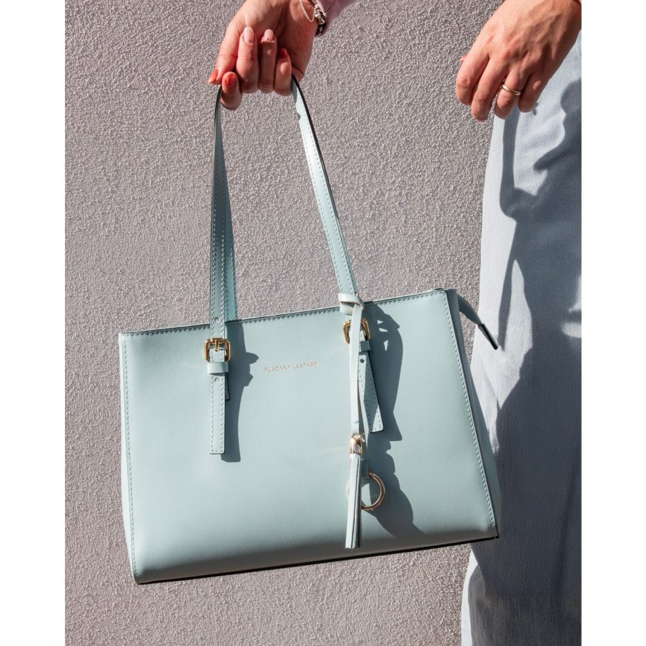 イタリア製スムースボックスレザータッセルつきトートバッグTL BAG、2025SS新色イメージ