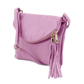 イタリア製ソフトレザーのタッセルつきポシェット TL Young Bag、ライラック