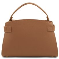 MAISY イタリア製レザー2WAYハンドバッグ、キャラメル