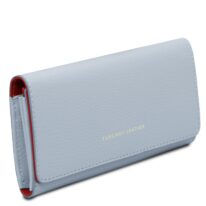 イタリア製 ISIDE レザー長財布、ライトブルー