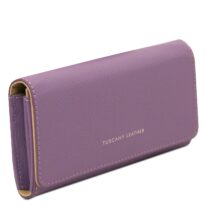 イタリア製 ISIDE レザー長財布、ライラック