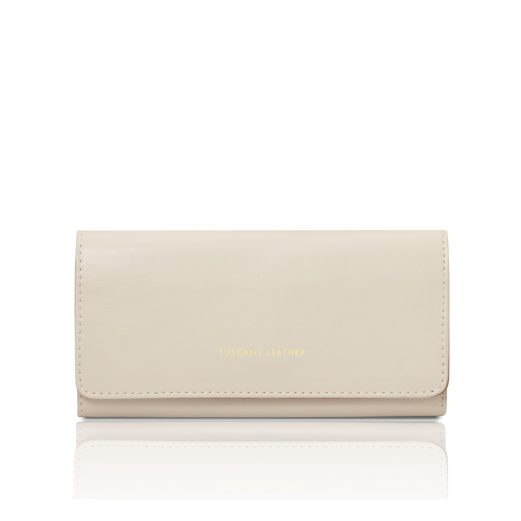 イタリア製DIANA レザー長財布、ベージュ