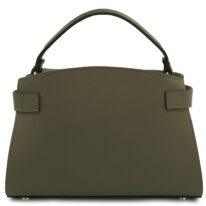MAISY イタリア製レザー2WAYハンドバッグ、フォレストグリーン
