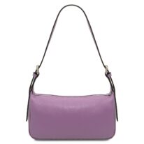 イタリア製シボ型押しレザーショルダーバッグ MIRANDA、ライラック